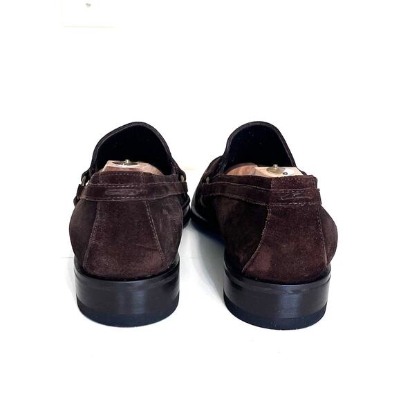 Donald J Pliner Cutter Mens Penny Loafers Size 11M Chocolate Brown Suede Slip On - Picture 4 of 12